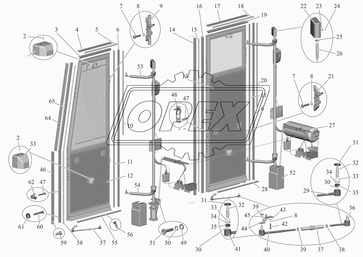 Установка дверей (привод PRVA PETOLETKA) 152-6100003